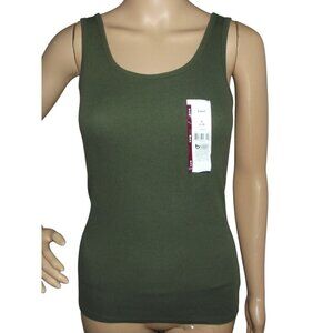 Time and Tru Rib Tank Womens Size Small (4-6) Sea Turte Green ribbed knit top
